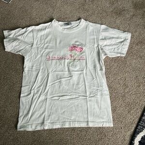 White Jamaica T-Shirt with Pink Floral Design